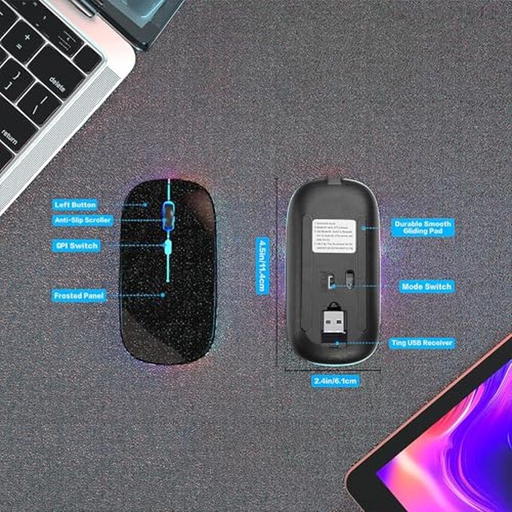 Wireless Bluetooth Mouse: AikoKok Rechargeable Laptop Mice – In Use