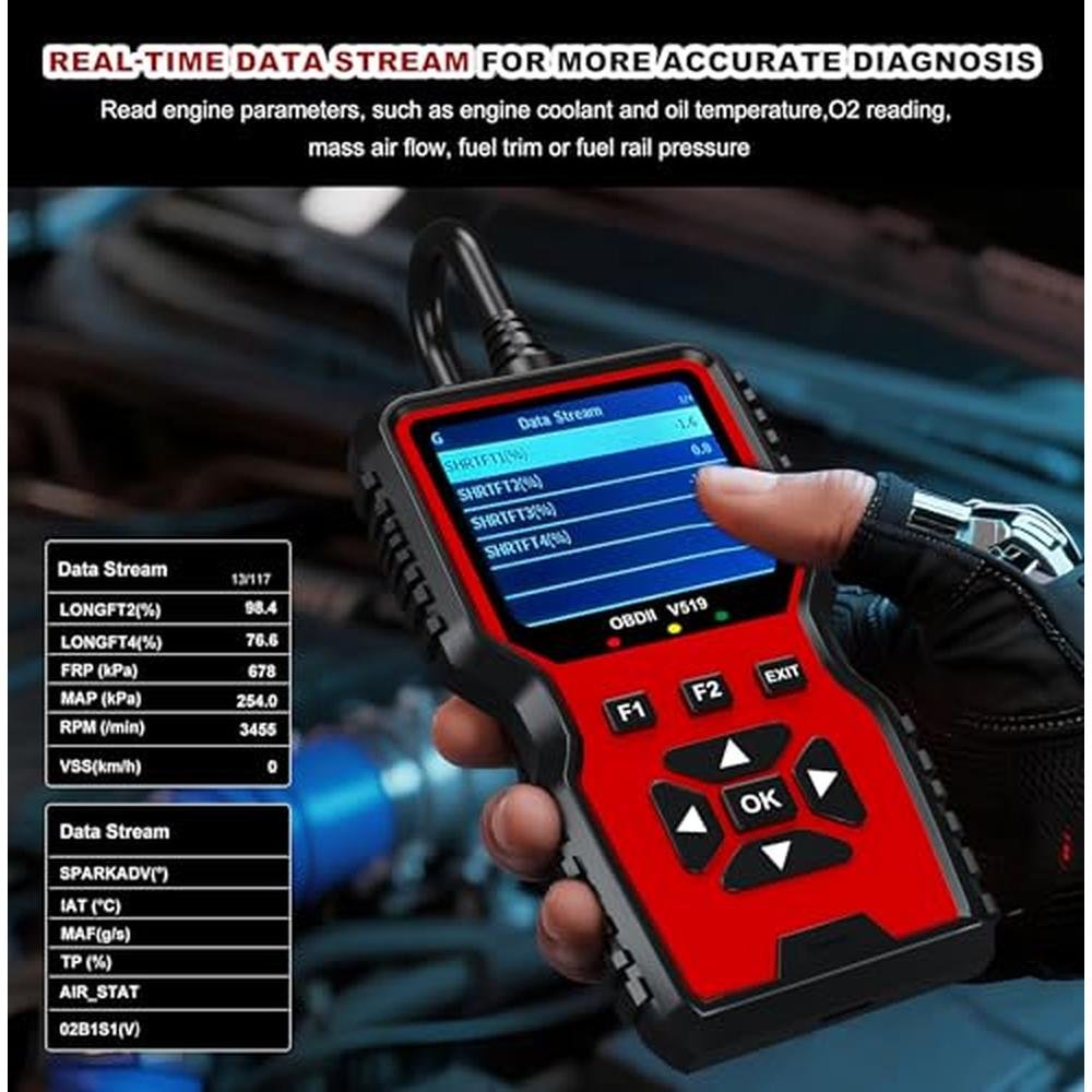 Zecirl V519 OBD2 Diagnostic Scanner Tool – Close-up Detail