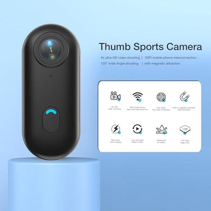 Camera 64GB: H8 4K Thumb Action Camera Mini Body Cameras – Side View