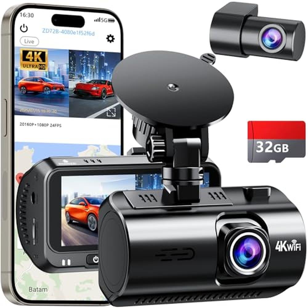 Dash Cam: Befumly 4K Dual Dash Cam Front Rear Dash Cameras – Front View