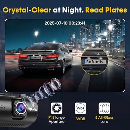 Dash Cam: Befumly 4K Dual Dash Cam Front Rear Dash Cameras – In Use