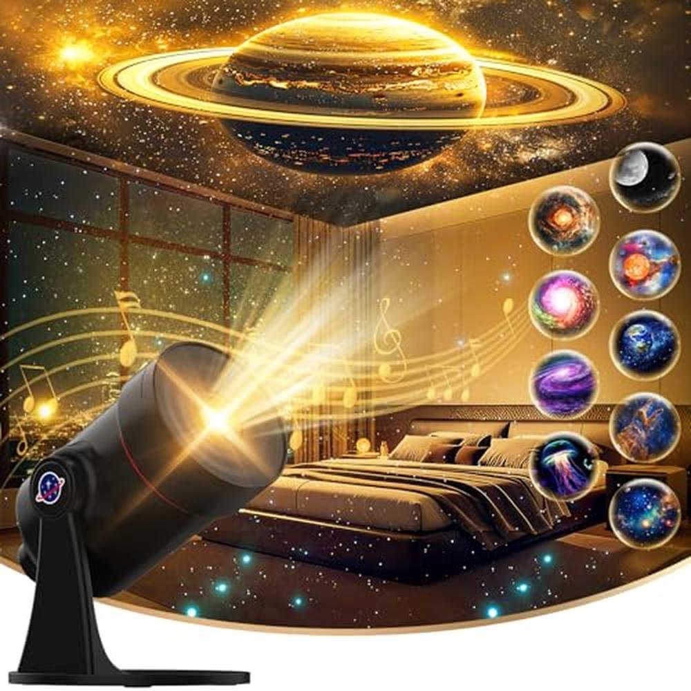 Projector White: Galaxy Projector 28 Soothing Sounds Star – Front View