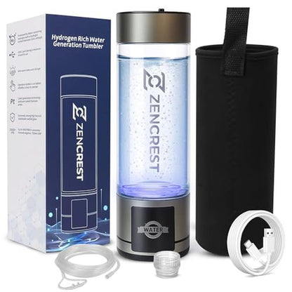 Hydrogen Upgraded: 6th Gen Advanced Hydrogen Water Bottle – Front View