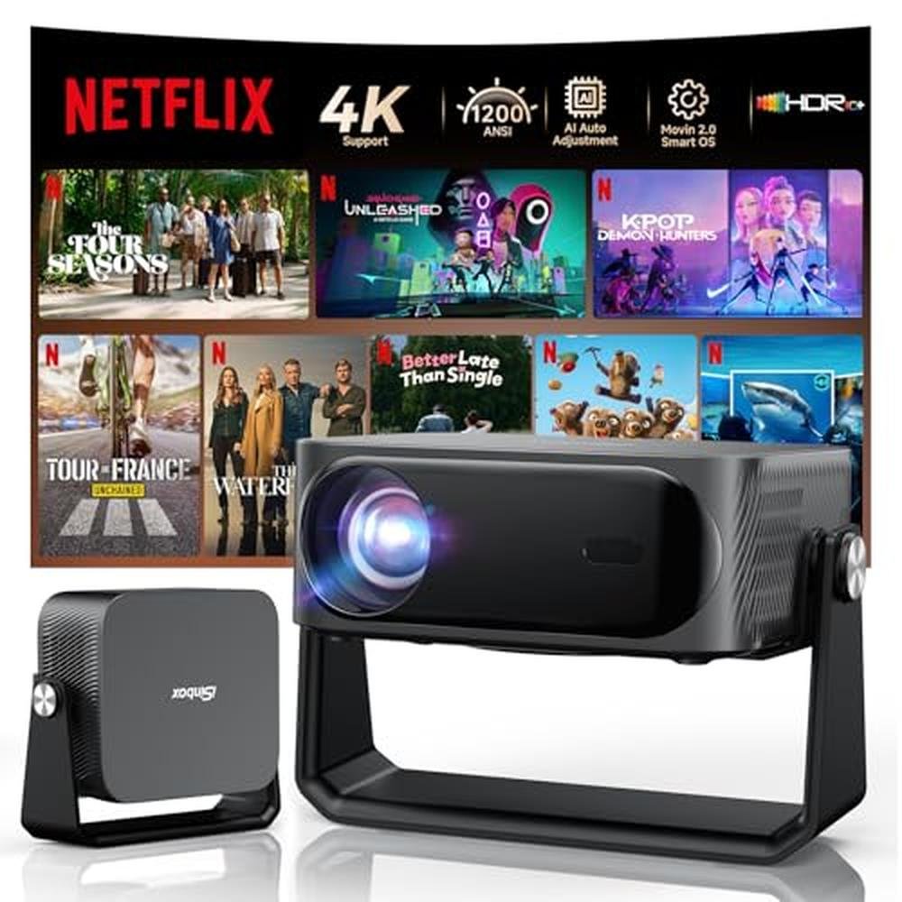 4K Outdoor Projector: iSinbox YG381 1200 ANSI Auto Focus – Front View