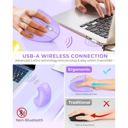 Ergonomic Comfort: Lekvey Vertical Wireless Mouse – Close-up Detail