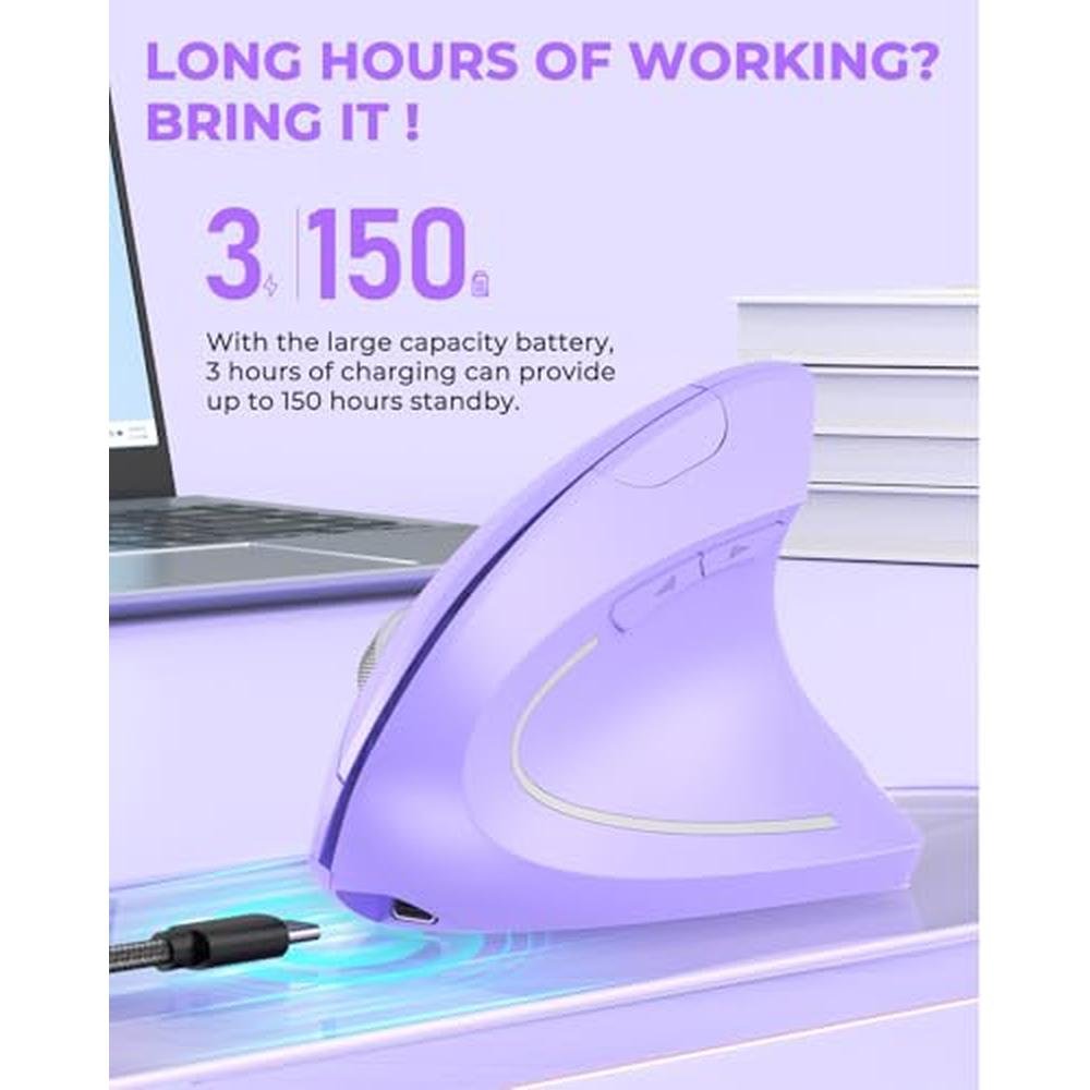 Ergonomic Comfort: Lekvey Vertical Wireless Mouse – In Use