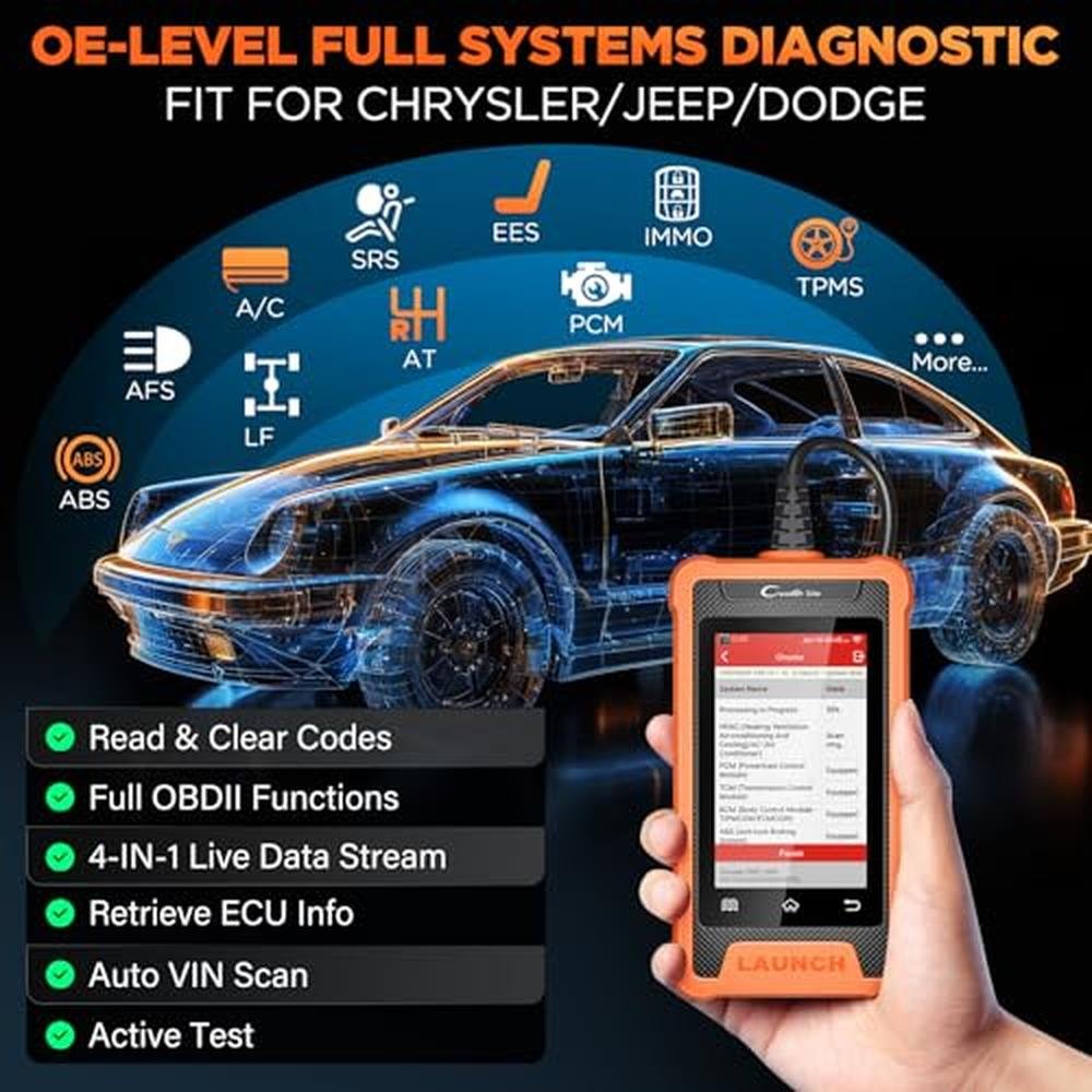Launch Creader Elite: OBD2 Scanner for Chrysler – Side View