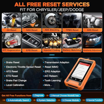 Launch Creader Elite: OBD2 Scanner for Chrysler – Close-up Detail