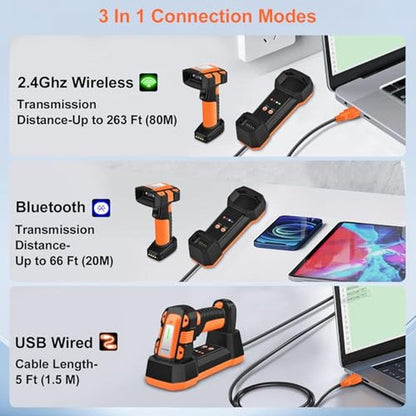 Barcode KUIIYER: KUIIYER 1D QR 2D Industrial Barcode Scanner – In Use