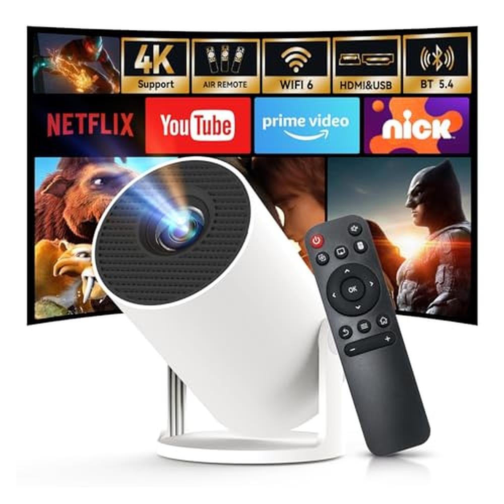 Projector Built: OptiBarrel 500 4K Support with Wi-Fi 6 – Front View