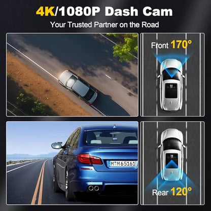 Dash Camera: 4K/1080p Front and Rear Dash Cam with 5G WiFi – Close-up Detail