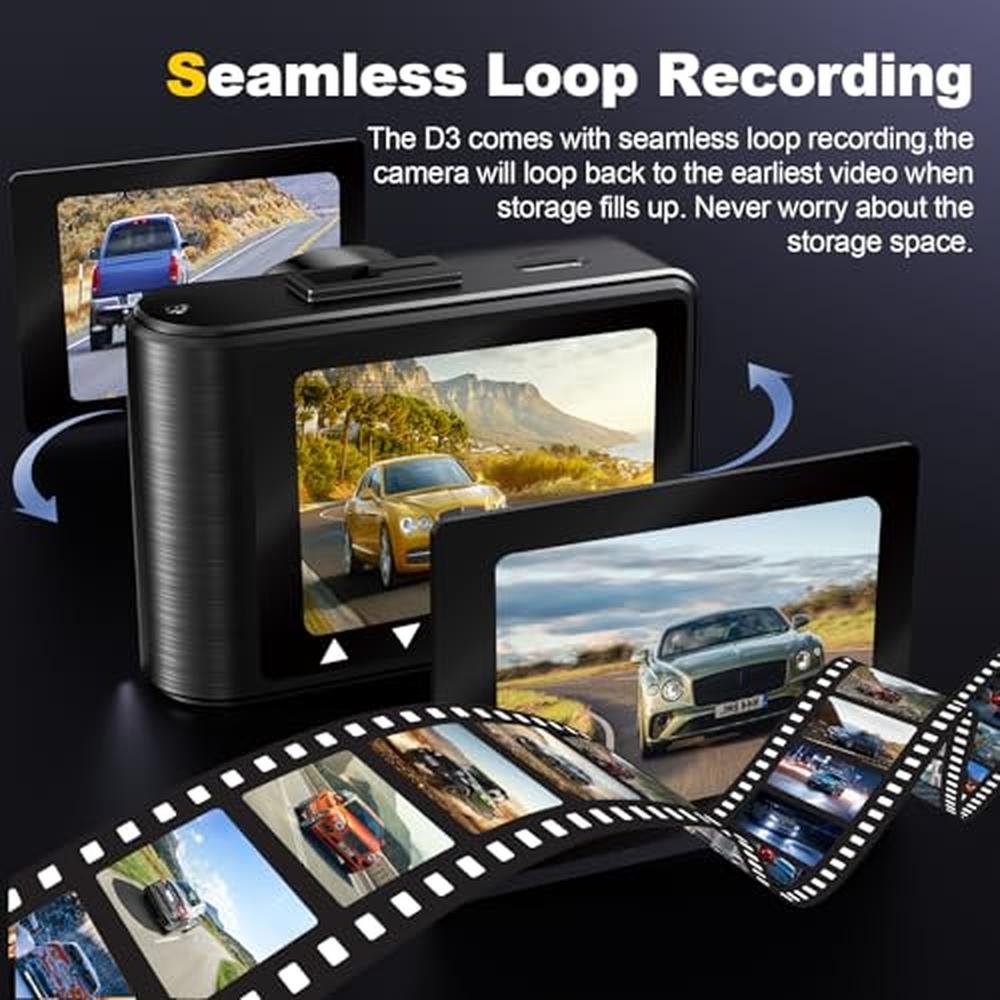 Dash Camera: 4K/1080p Front and Rear Dash Cam with 5G WiFi – In Use