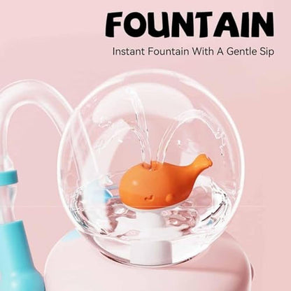 Whale Fountain: Stainless Steel Whale Fountain Tumbler 24oz – Close-up Detail