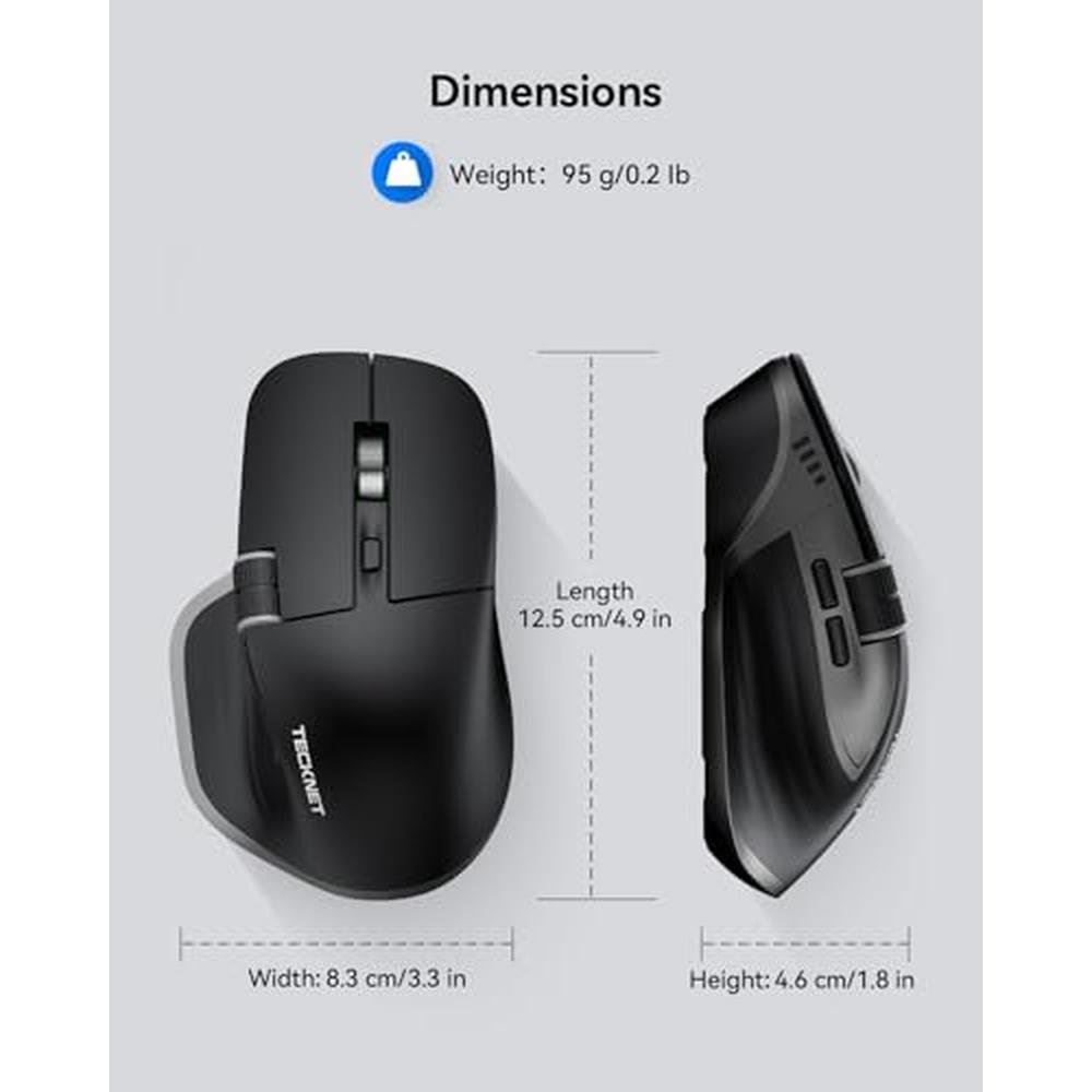 Wireless Mouse: TECKNET Wireless Mouse BT5.0/2.4G – In Use