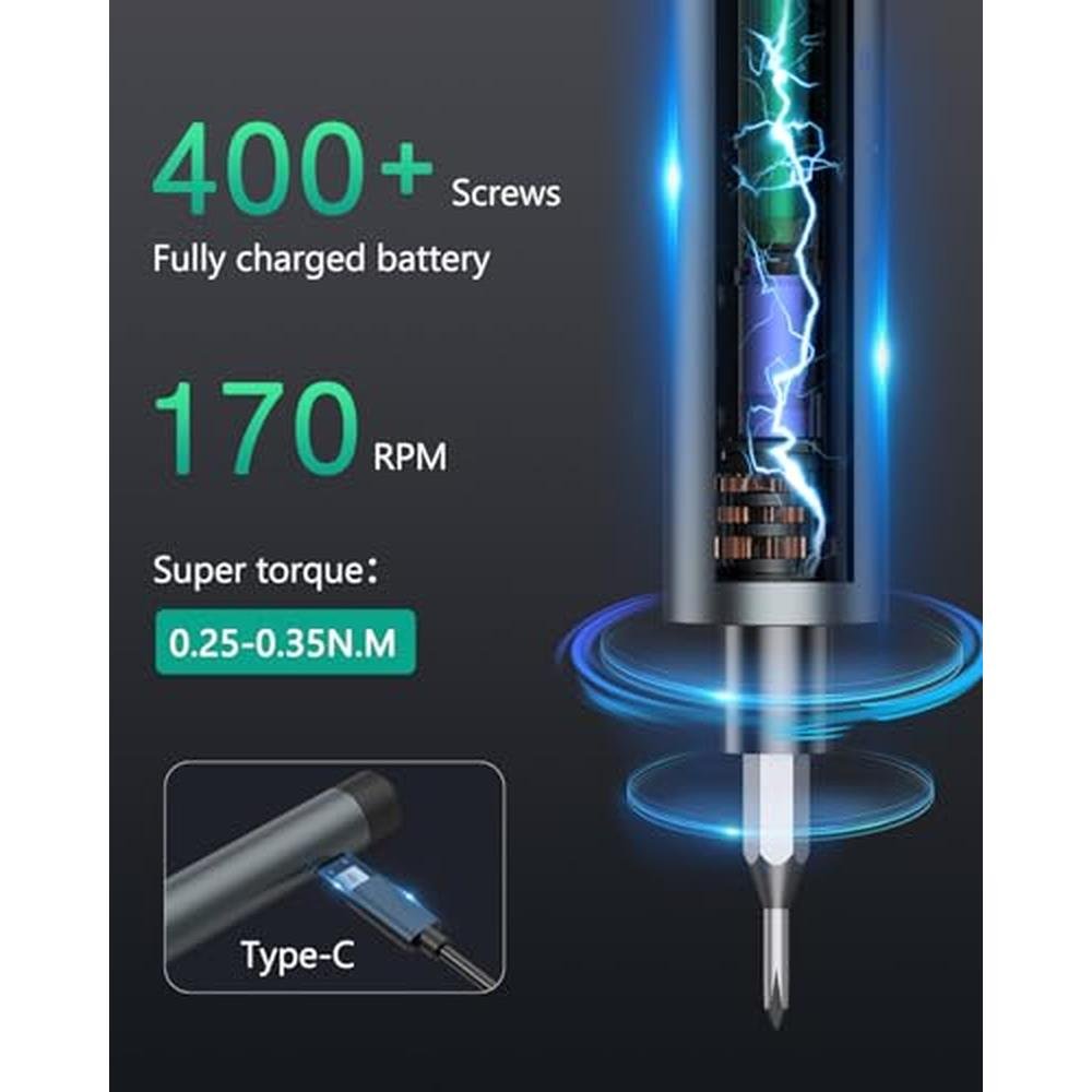 ORIA 49-in-1 Mini Electric Screwdriver Set – Side View