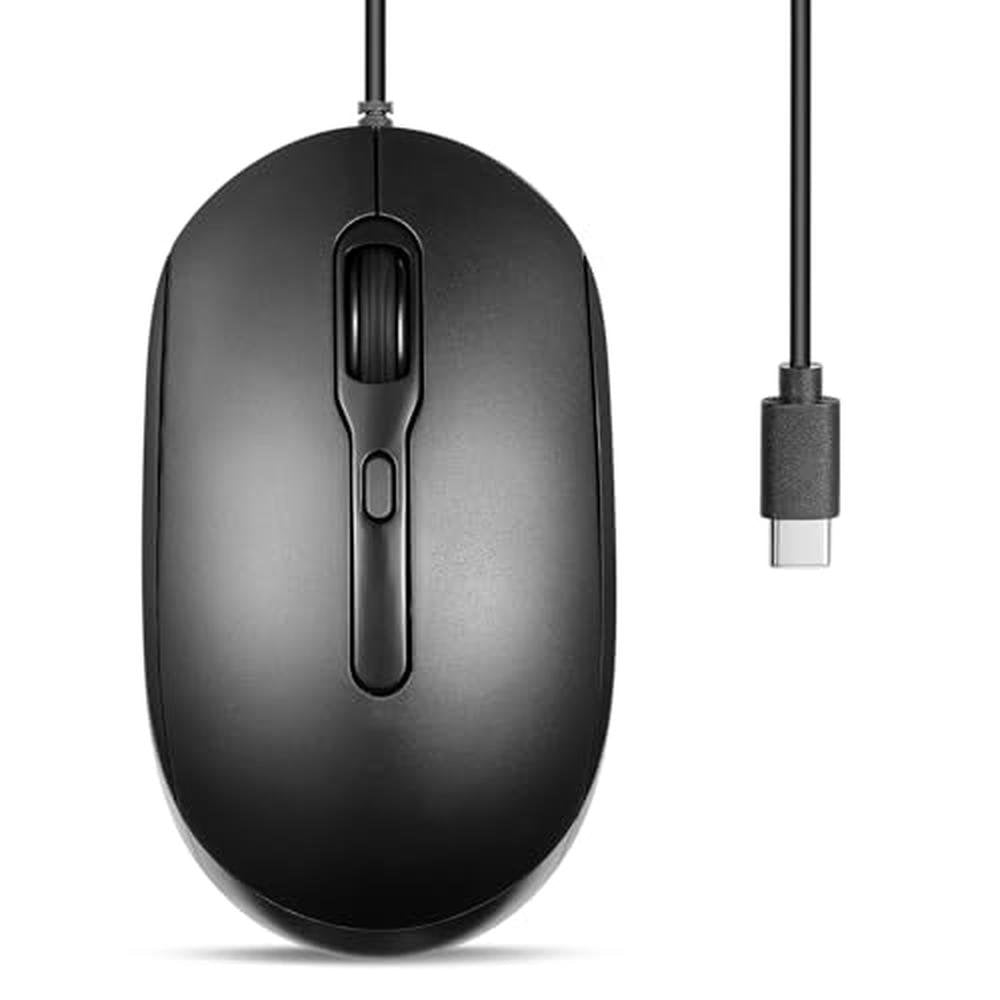 High-Performance Wired USB-C Mouse – Front View