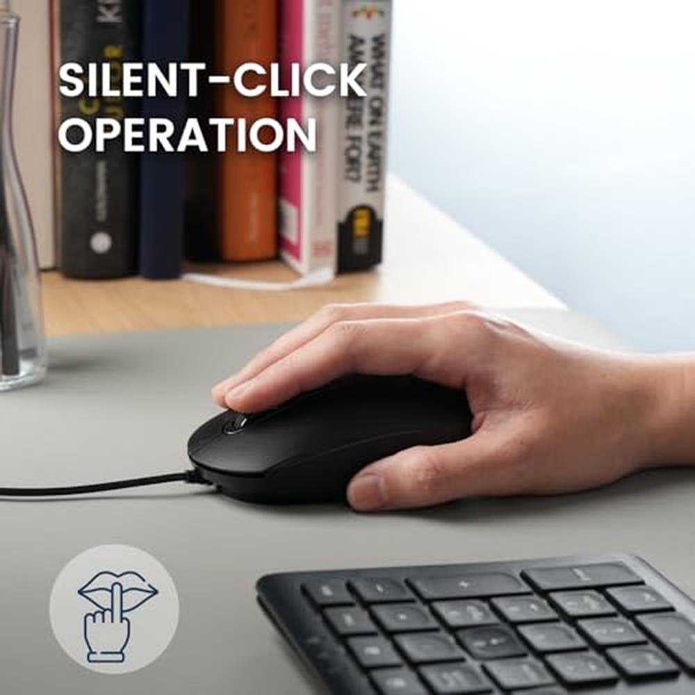 High-Performance Wired USB-C Mouse – Close-up Detail