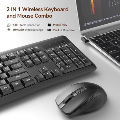 Wireless Keyboard Mouse: Redragon BS-7367 2.4G Full-Sized – Side View