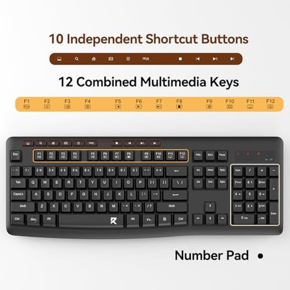 Wireless Keyboard Mouse: Redragon BS-7367 2.4G Full-Sized – In Use