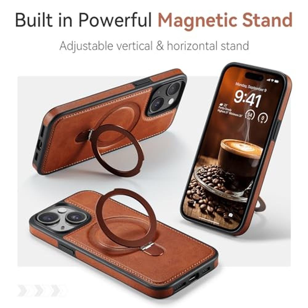 CHEEWADA for iPhone 13 Case with Stand Compatible with – Side View