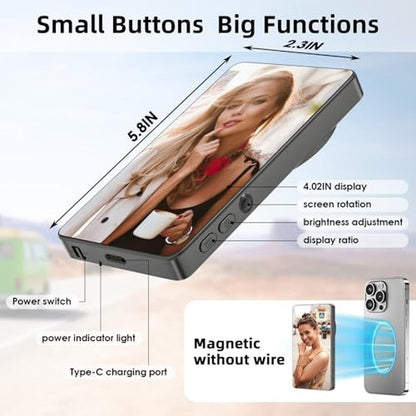 Vlog Selfie Monitor Screen: CONNOVA Magnetic Mount Wireless – In Use