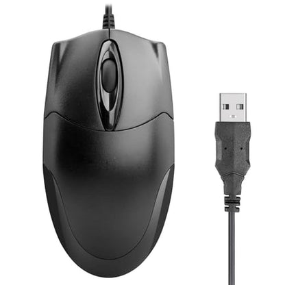 Ergonomic Office Mouse: ONE-UP Wired 3-Button Optical Mouse – Front View