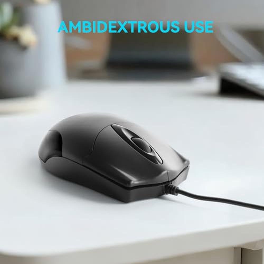 Ergonomic Office Mouse: ONE-UP Wired 3-Button Optical Mouse – Packaging