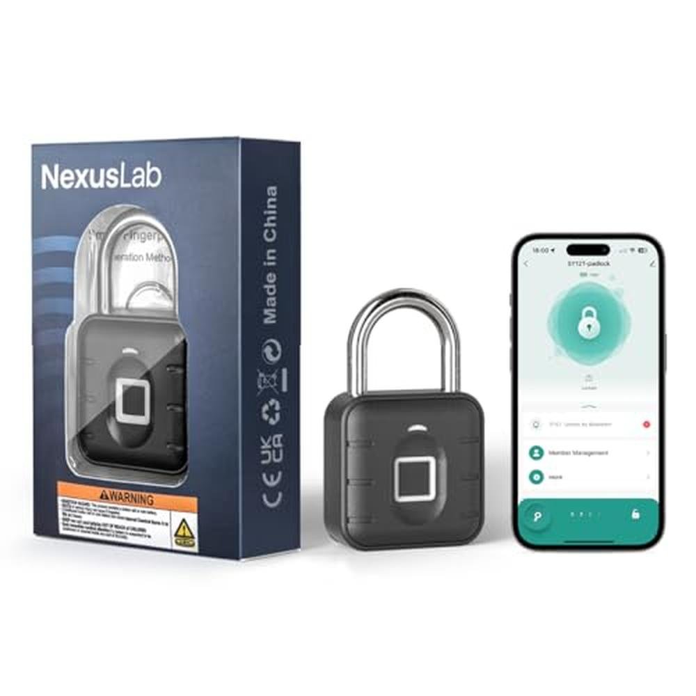 Premium Fingerprint Padlock for Secure Locker and Gym Locks – Front View