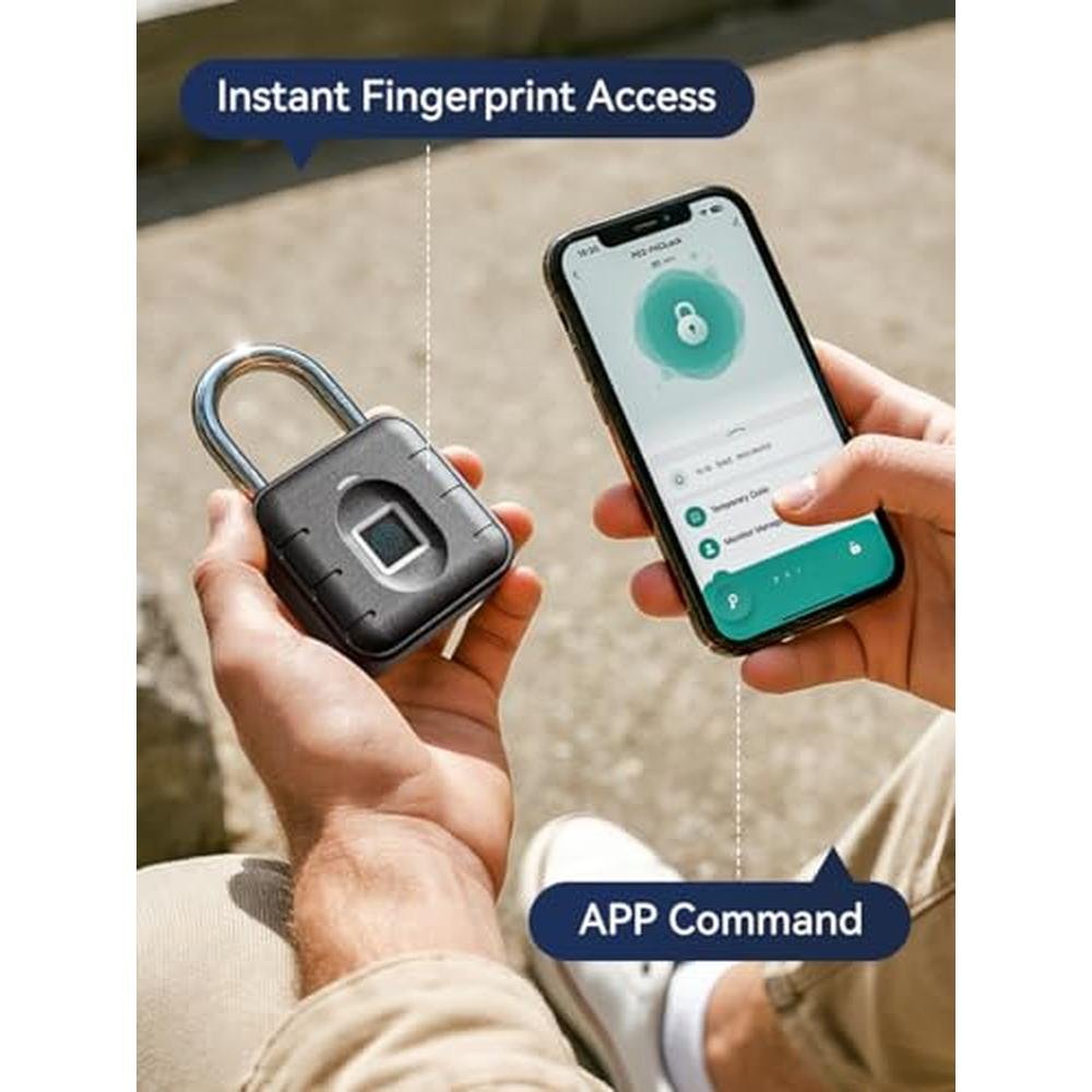 Premium Fingerprint Padlock for Secure Locker and Gym Locks – In Use