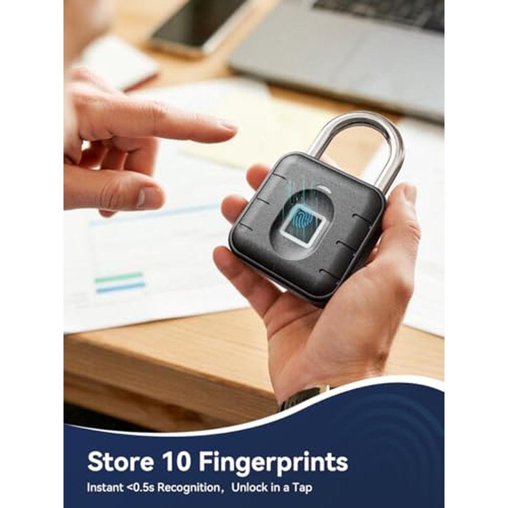 Premium Fingerprint Padlock for Secure Locker and Gym Locks – Packaging