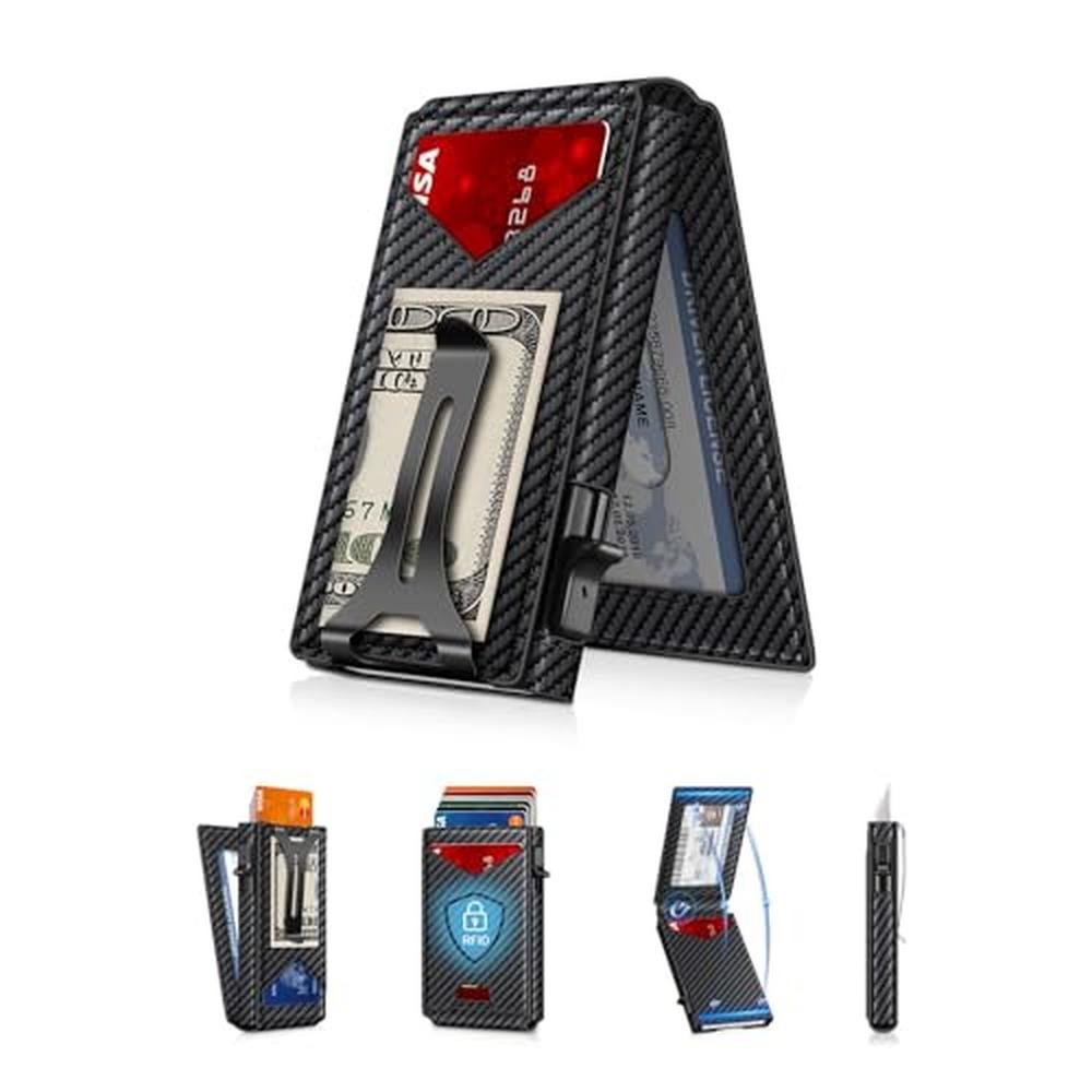 GHUKY Wallet for Men RFID Wallet with Money Clip – Front View