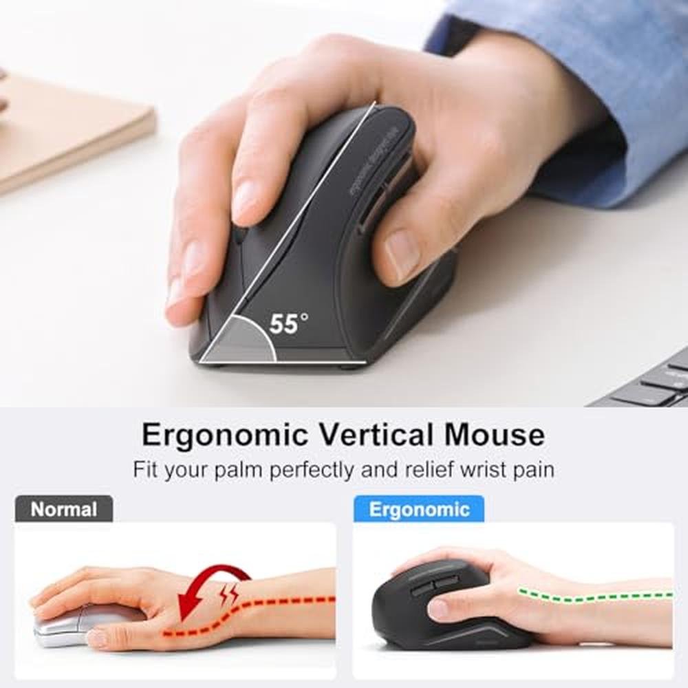 Premium Ergonomic Wireless Mouse with Numeric Keypad – Side View