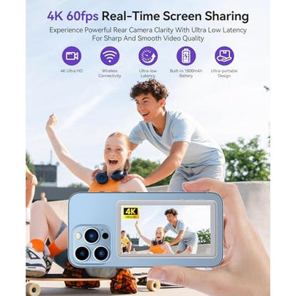 Vlog Selfie Mastery: WONNIE Magnetic Phone Monitor Screen – Side View
