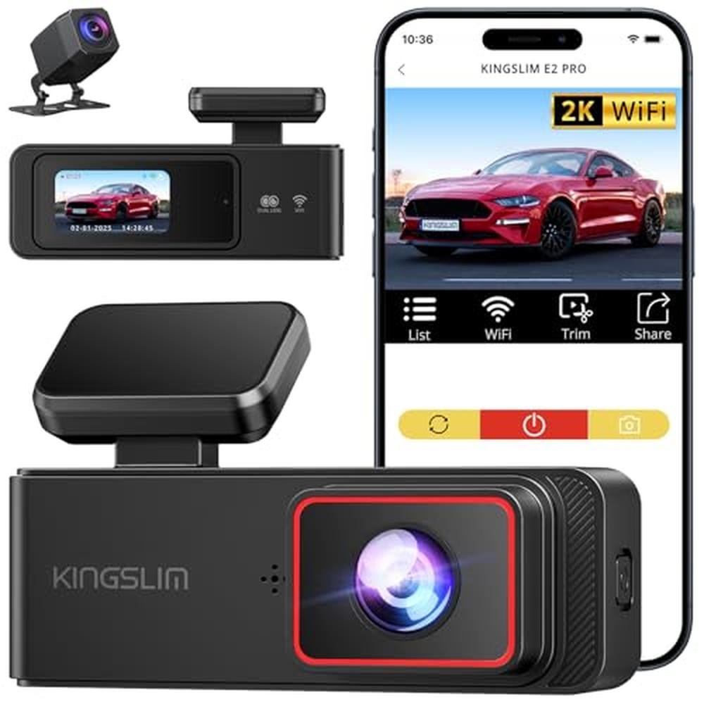 Dash Front Camera: Wireless Dash Cam Front and Rear 2K WiFi – Front View