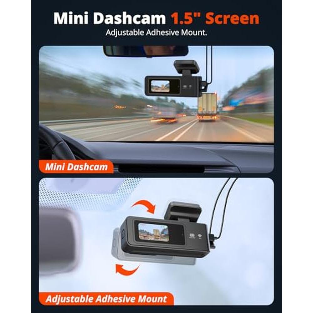 Dash Front Camera: Wireless Dash Cam Front and Rear 2K WiFi – Side View
