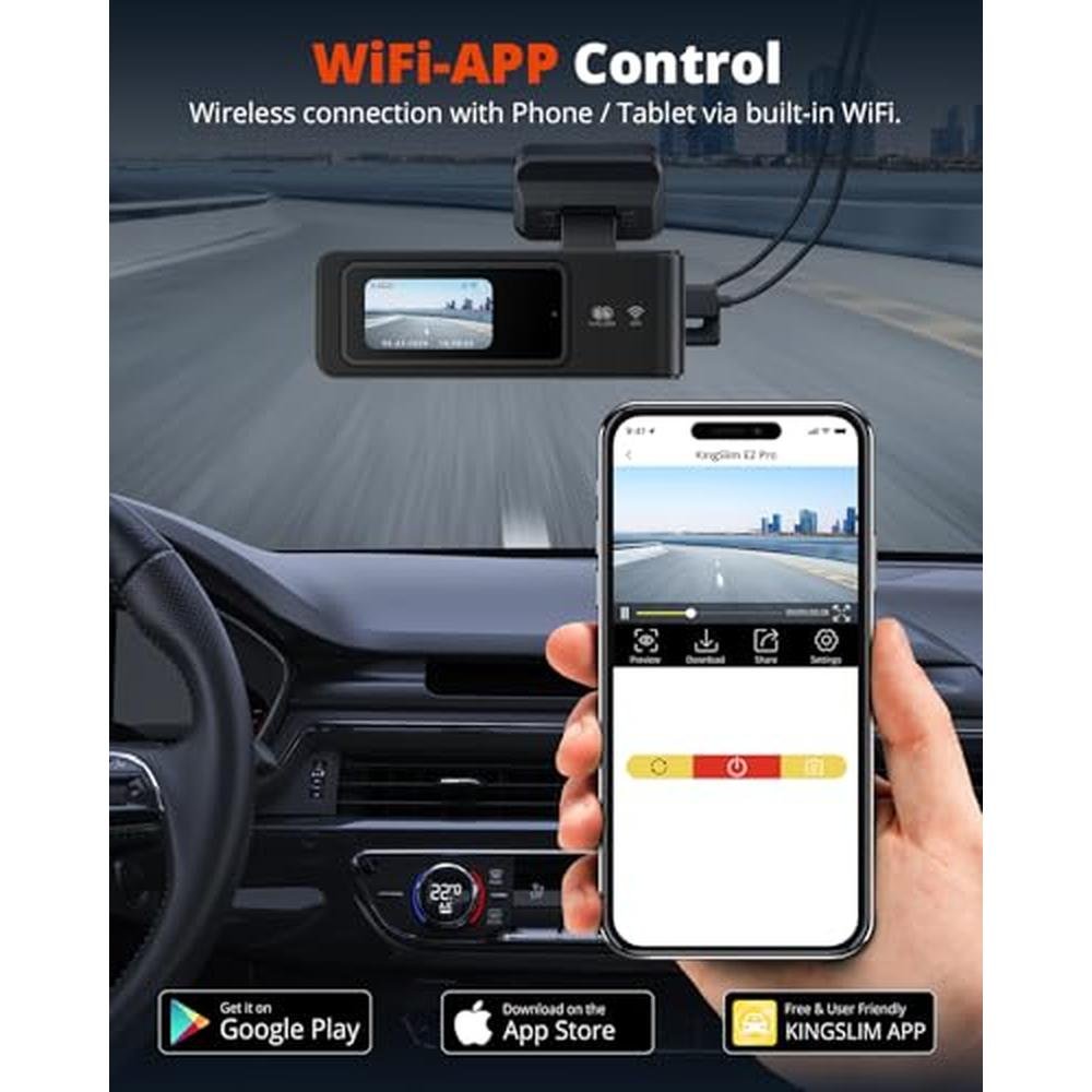 Dash Front Camera: Wireless Dash Cam Front and Rear 2K WiFi – In Use