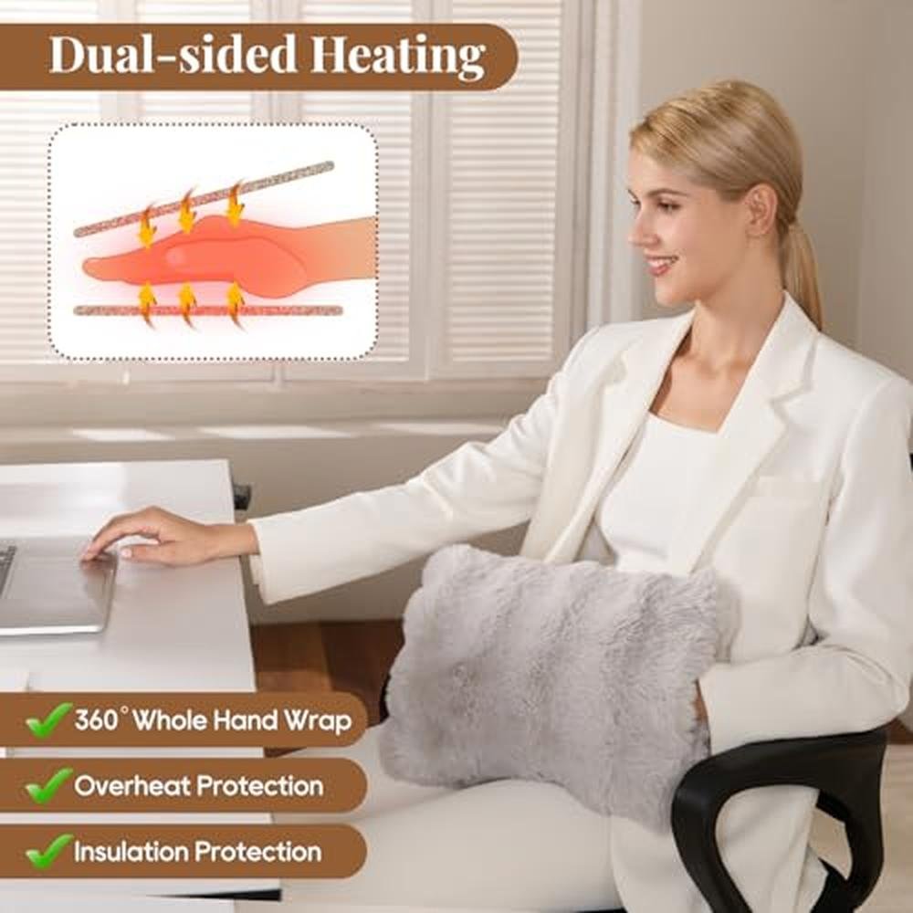 Hand Warmer: Luxury Faux Fur Electric Hand Warmer for – In Use