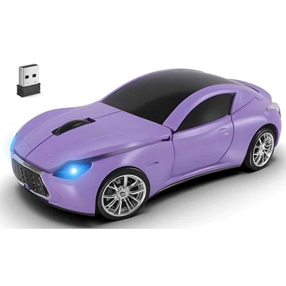 Premium Wireless Mouse: Cute Sport Purple – Front View