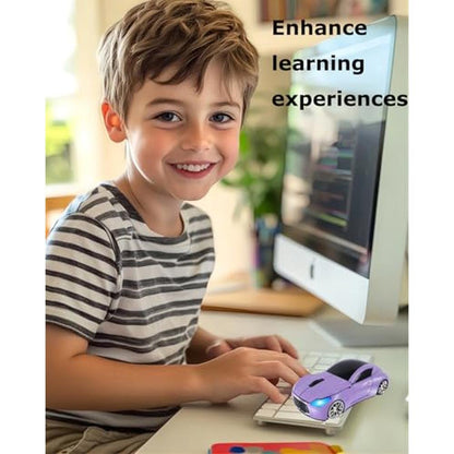 Premium Wireless Mouse: Cute Sport Purple – Side View
