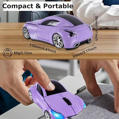 Premium Wireless Mouse: Cute Sport Purple – In Use