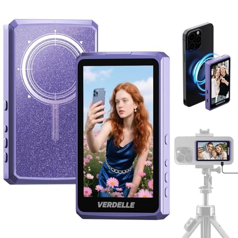 Wireless 4K 60fps/1080p Vlog Selfie Monitor Screen – Front View