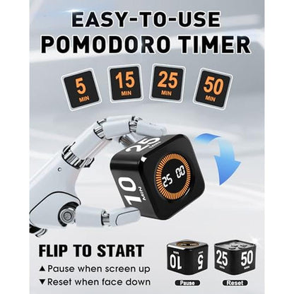 High-End Productivity Timer: WAFHX Pomodoro Timer Cube – Side View