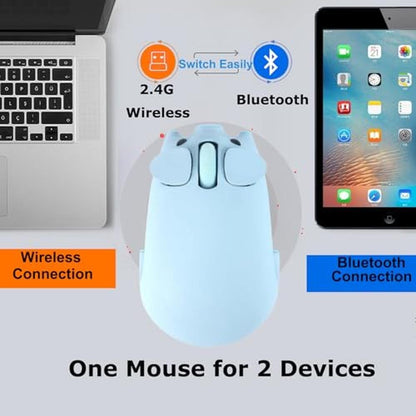 Premium Wireless Mouse Cute Pig Bluetooth USB Dual Mode – In Use
