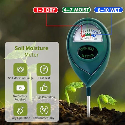 Premium Soil Moisture Meters: 2 x Long Probe for Deep Soil – Side View