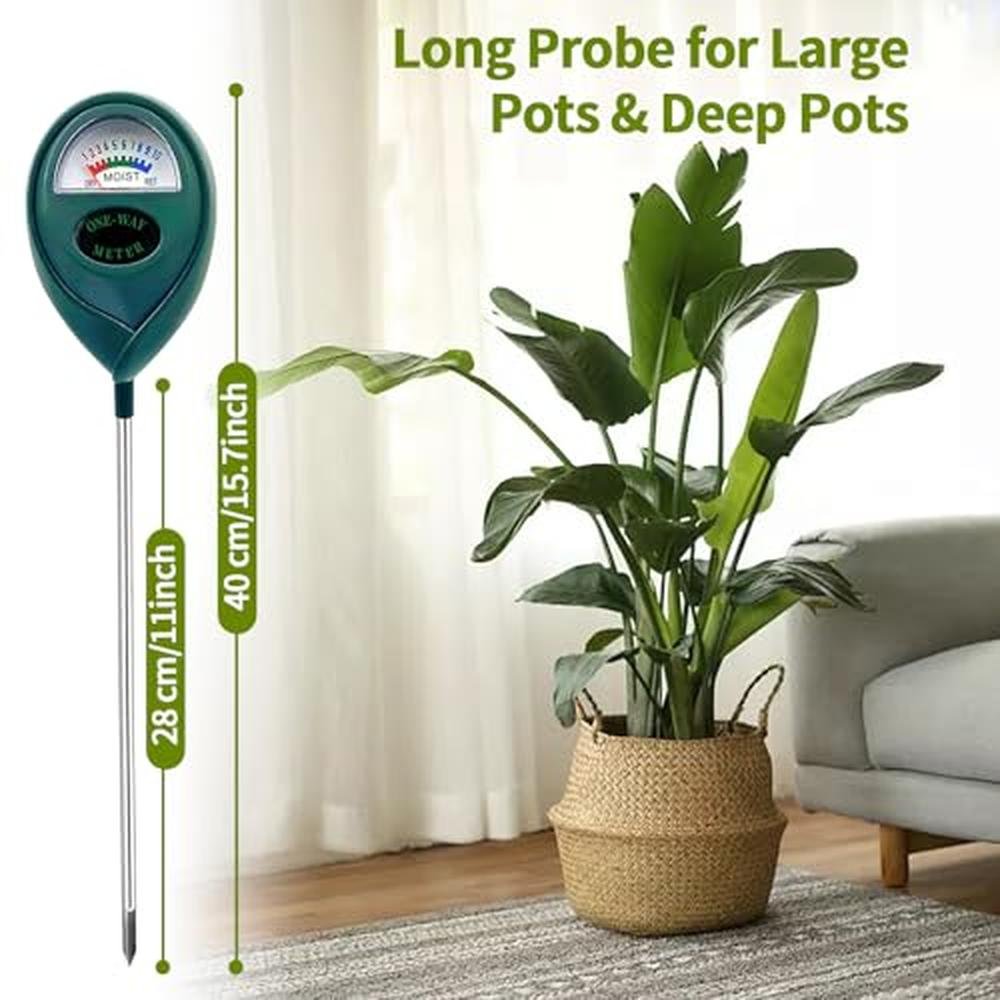 Premium Soil Moisture Meters: 2 x Long Probe for Deep Soil – Close-up Detail
