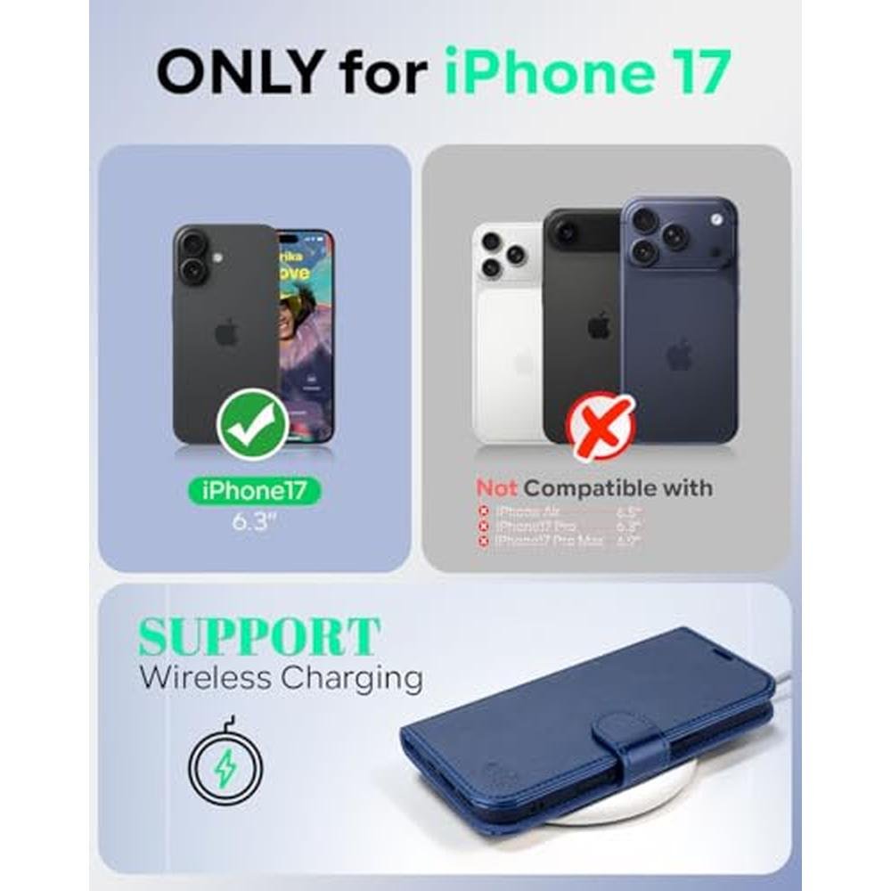 Phone Case: OCASE Compatible with iPhone 17 Wallet Case PU – Side View