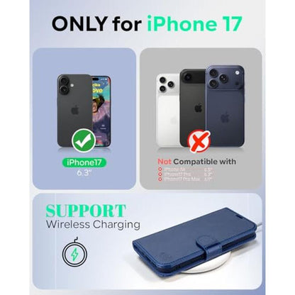 Phone Case: OCASE Compatible with iPhone 17 Wallet Case PU – Side View