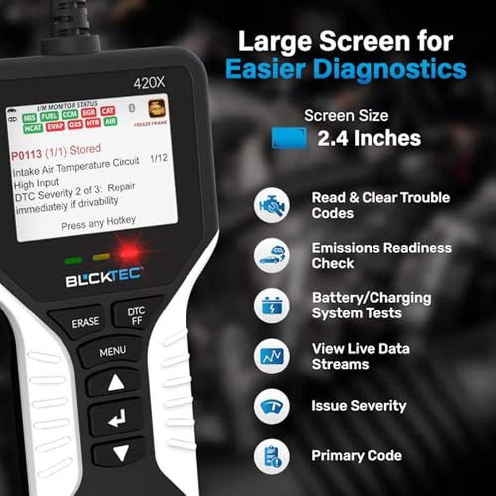 BLCKTEC 420X OBD2 Scanner Diagnostic Tool – Side View