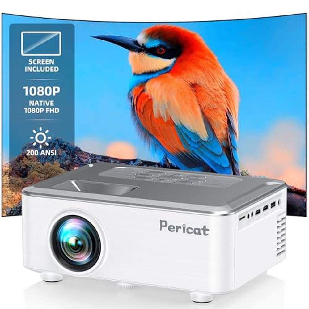 Projector WiFi: Pericat 200 ANSI 1080P HD Movie Projector – Front View