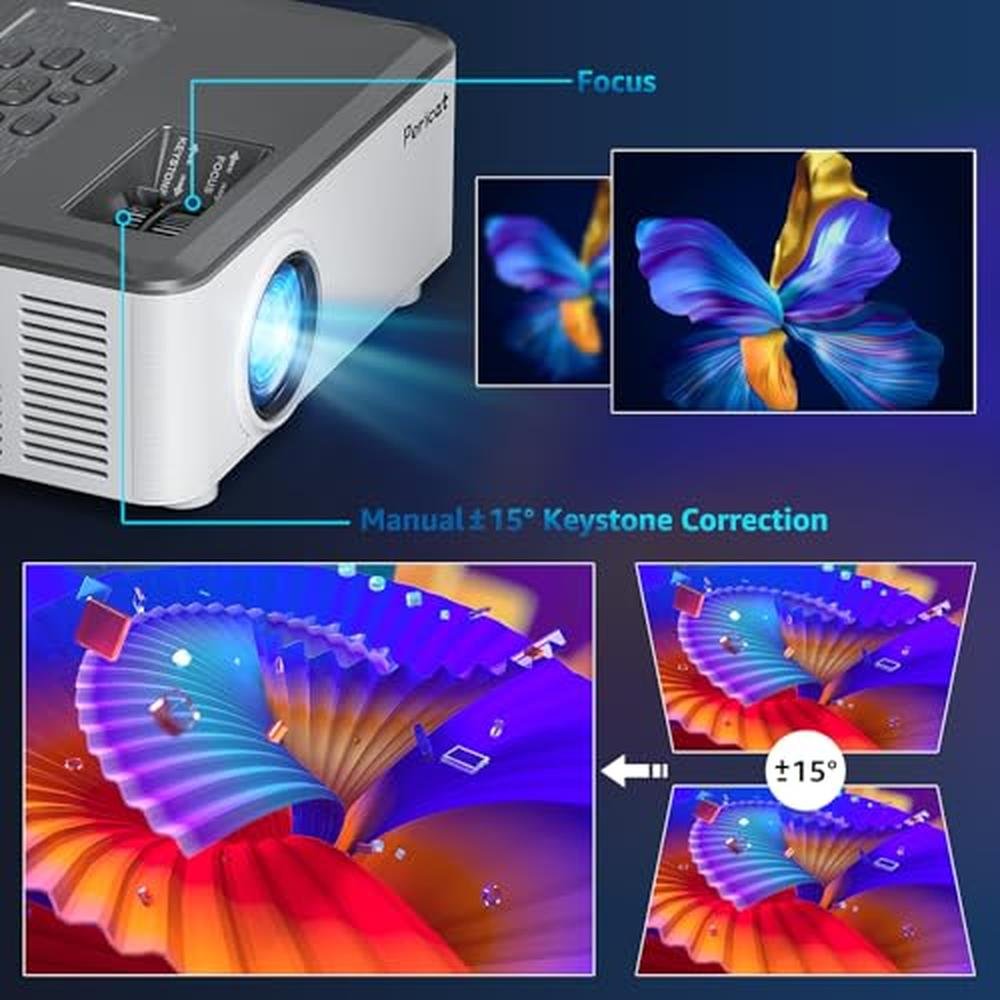 Projector WiFi: Pericat 200 ANSI 1080P HD Movie Projector – Side View